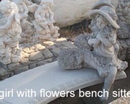 Girl With Flowers Bench Sitter