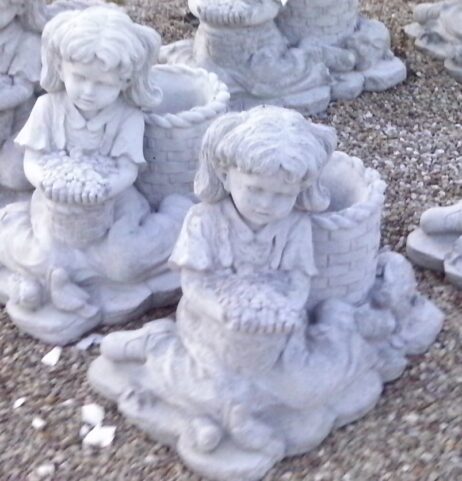 Girl With Flowers Planter