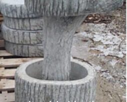 Log Bird Bath Planter