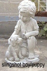 slingshot boy with puppy