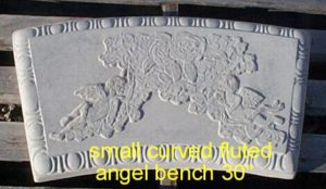 small curved fluted angel bench 30 inch