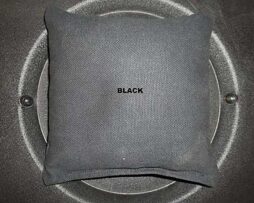 black cornhole bag