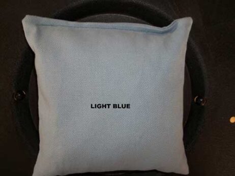 light blue cornhole bag