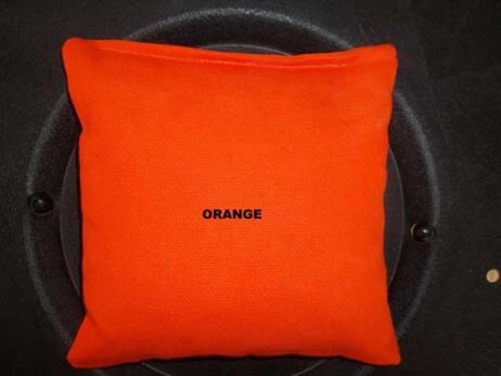 orange cornhole bag