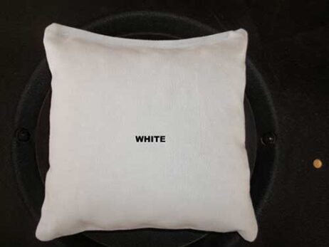 white cornhole bag