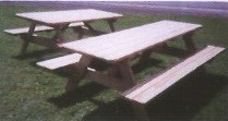 6′ & 8′ Regular Tables with attached benches