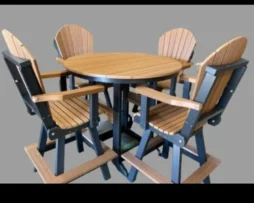 Fan Back Swivel Chair for 36” High Table - Wrap Around Step